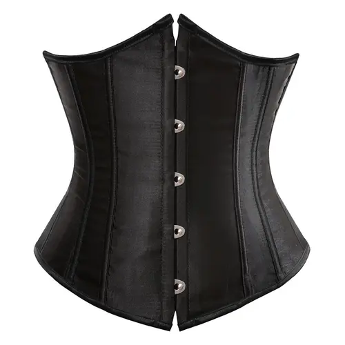 Women's Plus Size Gothic Underbust Satin Corset - Lady's Waist Training Cincher, Basic Style Piece, Lingerie Top for Halloween Costumes, Party Outfits, Gothic Clothes (7055-D1)