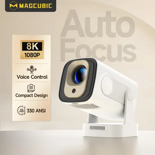 [US warehouse] Magcubic HY310 Auto Focus Projector 330ANSI 8K Videosource Supported Native 1080P BT5.4 Android 14 WIFI6 60Hz Reflash Allwinner H726 180° Flexible Rotating Built-in Speaker Portable Home Cinema #SohoChic