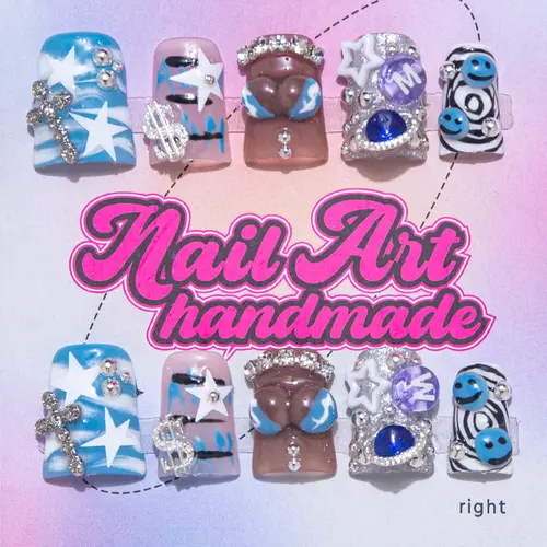 Bow & Rhinestone Decor Fake Nails, 10pcs/set Glossy False Nails for Women & Girls, Nail Art Design, Effortless Press On Nails Art Set, Nails Press Ons, Decorative Nails