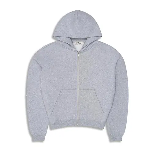 600 GSM 'Heather Grey' Zip-Up Hoodie