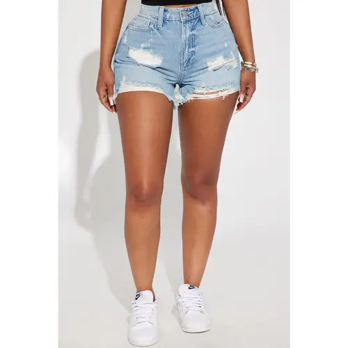 Dream Come True Non Stretch Cut Off Denim Shorts - Light Wash