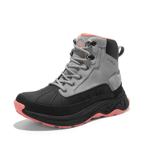NORTIV 8 Female Wide Width Lightweight Waterproof Hiking Boots - Premium Soft Suede, Waterproof Membrane, Flexible, Ankle Cushioned Rubber Outdoor Trekking Shoes