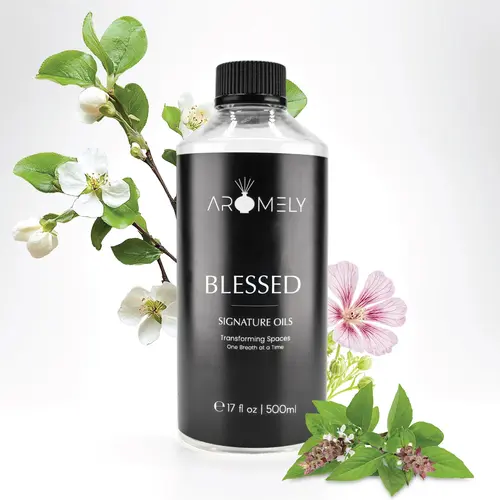 Aromely Blessed Natural Essential Oil - Wellness Home Fragrance, Floral Lemon Amber Vanilla Scented Oil for Diffusers, Home Care Freshener