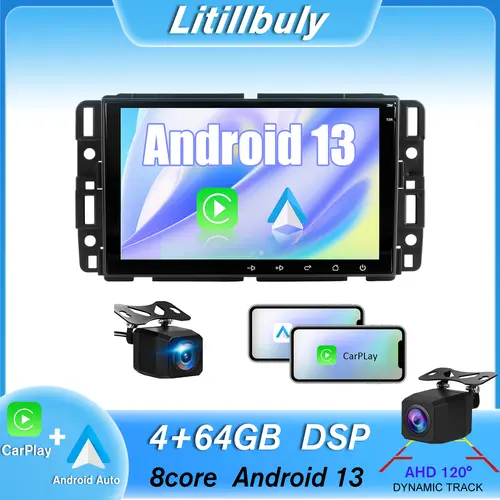 Car Stereo for GMC Sierra Yukon Chevrolet Buick Chevy Silverado touch screen has Android Auto Wireless Carplay, Bluetooth WIFI supports GPS Navigation