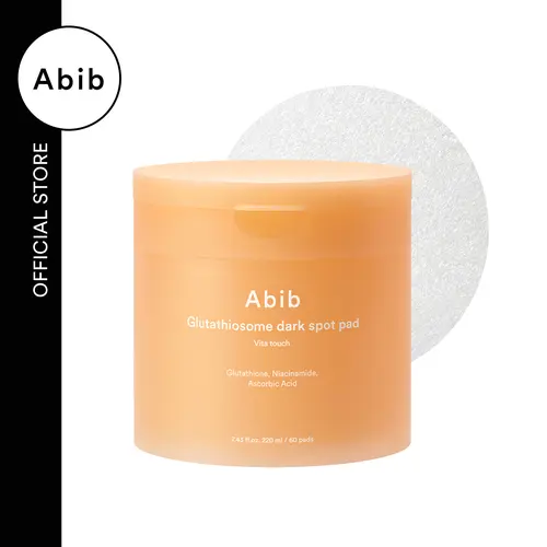 Abib Glutathiosome Dark Spot Vita Touch Toner Pads, Brightening Toner with Vitamin C, Niacinamide, Ceramide NP, Chitosan, Dipotassium Phosphate, Ethylhexylglycerin, Hydrogenated Lecithin for Hyperpigmentation Care, 60 Pads