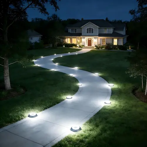 Flacchi 2-in-1 Solar Landscape Disk Lights - Ultra-Bright Solar Powered Spotlight, Outdoor Waterproof Lights for Yard, Garden Pathway - All-Weather Home Improvement Decor for Deck