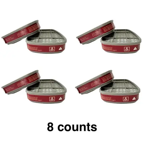 8PCS 40mm Dust Toxic Filter Boxes, Activated Carbon Air Filtration Performance Filters, Face Mask and Respirator Accessories, Compatible with Half-Face and Full-Face Masks, Easy to Attach and Replace, Extended Use, Durable Construction