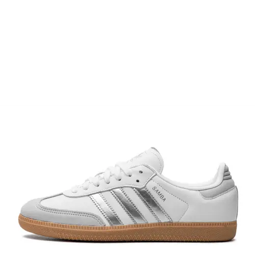 Adidas Samba OG White Silver Metallic Grey JI2725 Women's Fashion Shoes New
