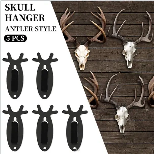CROSSDESIGN 5/10 Hooks Heavy-Duty Steel Skull & Antler Hanger Rails Home Organizer - Wall Mount Compatible, Trophy-Safe Hold, Quick Install Kit, Anti-Daily Flex for Living Room, Bedroom