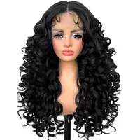 SOKU Long Curly Wig, Glueless Lace Front Wigs for Black Women 22 Inch Pre Plucked Ready to Wear Layered Wig with Natural Hairline 13x4x1 HD Lace Frontal