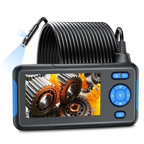 Dual Lens Industrial Endoscope Camera with 8 LED Lights, 8.0mm 4.3" HD Snake Borescope Inspection Camera, 16.5FT Semi-Rigid Cable, IP67 Waterproof Snake Scope Drain Camera for Wall Drain Pipe Automotive #Summervibes