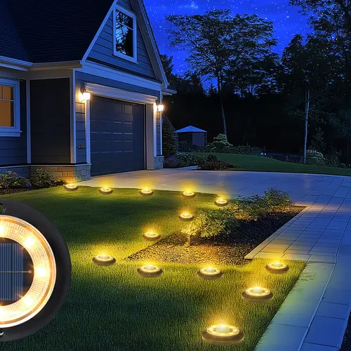 Flacchi 2-in-1 Waterproof LED Outdoor Solar Pathway Lamp - Portable Solar Decorative Lights, Outdoor Landscape Lighting for Backyard, Driveway (12 Pack/8 Pack)