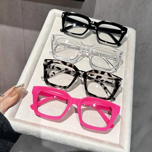 Women's Fashionable Leopard Pattern Eyeglasses, Trendy Casual Eyeglasses for Everyday Use, Fashion Accessories for Outdoor Activities, Stylish Square Frames, High Quality Eyewear, Square Glasses Set
