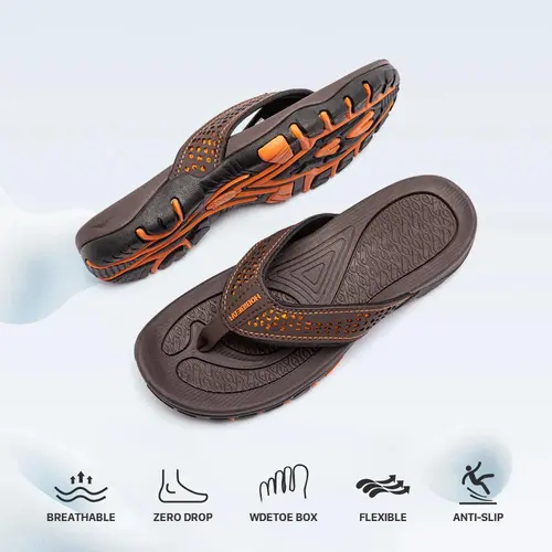HOBIBEAR Men's Thong Flipflop - Casual Beach, Beach Slides, Outdoor Sports Footwear for Summer Indoor and Outdoor Use, Beach Slides Sandals Walking Shoes Water Proof tiktokshopbacktoschool,back to school,back to school haul