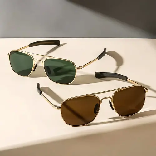 【BackToSchool】SUNGAIT Multi-pack Military Aviator Polarized Sunglasses, Vintage Square Pilot Shades with Bayonet Temples, HD UV400 Lens, Unisex Fashionable Modern Trendy Sunglasses for Driving, Mens Accessories, Mens Gifts, Fashionable Sunglasses, Aviator