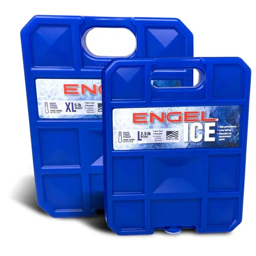 ENGEL 5°F Reusable Ice Packs - Rugged Cold Storage Outdoor Camping Equipment, UV-Stabilized, Leak-Proof with Leak-Proof Cap, Non-Toxic, Max Surface Area Cooler Accessories, Boating/Fishing Gear, Lifetime Warranty