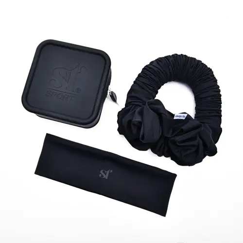 Women's Gym Workout Hair Accessory Set - Sweat Wicking Breathable, Sporty Secure Fit Hairbands & Scrunchies