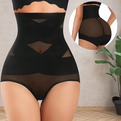 Womens' Tummy Control High Waist Trainer Body Shaper High-Waisted Shapewear Tummy Control Shorts, Faja body shaper, underwear for women Womenswear Compression, Womenswear, Compression, Abdominal Belt, Basic, Black, Minimalist