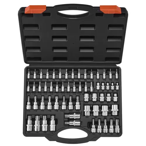 【Summerfinds】VEVOR 60-Piece S2 Alloy Steel & Cr-V Steel SetTorx Socket BitsMechanic ToolsSpecialty Mechanic Tools, Socket Wrench Set, Drive Socket Set,father'sdaygifts
