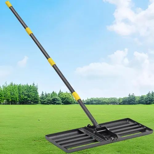 Cogardenshower Heavy Duty Lawn Leveling Rake with Adjustable Handle 28" to 72" Double Spot-Welded Stainless Steel for Yard Garden Soil Sand Spreading Durable Gardening Tools