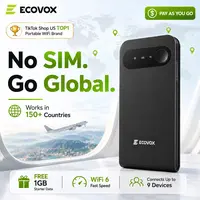 ECOVOX 2026 High Speed Wireless WiFi Hotspot Portable Pocket Wi-Fi Router - 4G LTE WiFi 6, No SIM Card Required, Connect 9 Devices, 150+ Countries, Free 1GB Data, for College Students (Back To School)