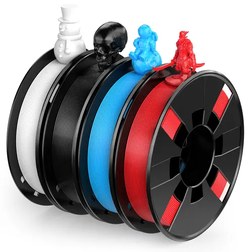 PLA Filament 1.75mm, 4 Rolls x 250g Mini Spools, Small Roll Bundle for 3D Printers, Not for 1kg Spool AMS/Multi-Color Systems, ±0.02mm, Clog-Free, Tangle-Free,Printing Supplies ,filament maker