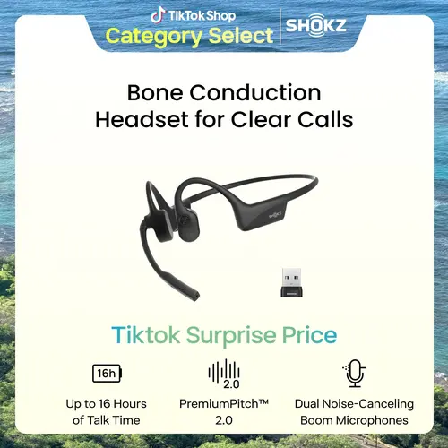 OpenComm2 UC 2025 Upgrade - Open-Ear Wireless Computer Headset with Boom Mic, Bone Conduction Bluetooth Stereo Headphones, USB-A/C Dongle Compatible with PC and Mac, Zoom Certified - C120UC,back to school,back to school haul