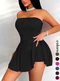 Women's Plain Tube Fit Dress, Fashion Casual Sleeveless Dress for Daily Outdoor Wear, Ladies Dress for Summer
