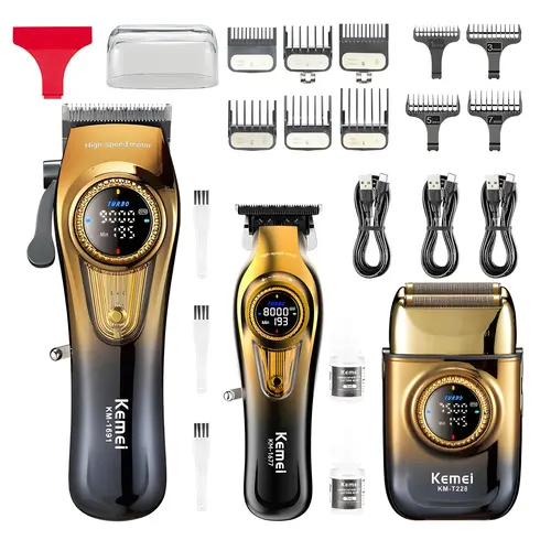 Professional Hair Clipper Set, 1 Box Hair Trimmer & Accessories, Adjustable Speed Hair Clipper, Hair Trimmer for Home & Barber Shop, Cordless Clippers, Hair Cutting Kit, Haircut Set, Cordless Rechargeable Clippers, Hair Cutter