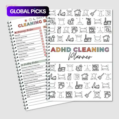 Household Daily Cleaning Schedule Planner, Weekly Cleaning Task Organizer, 1 Count Cleaning Checklist Notebook, Cleaning Routine Planner, Home Office Stationery & Supplies #GLOBAL PICKS