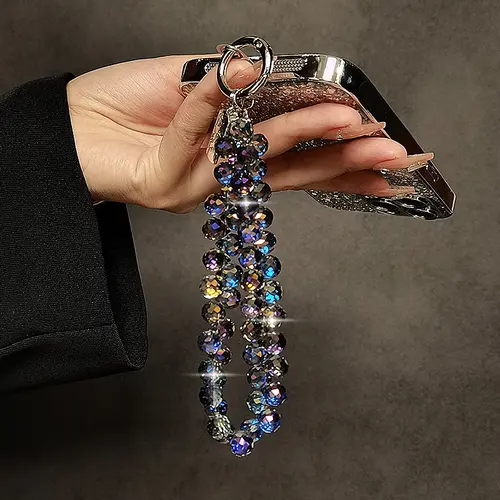 Elegant Beads Sparkling Phone Wrist Strap - Comfortable Fit Smartphone Accessory, Bracelet Look Phone Chain for Women, Valentine's Day Gift