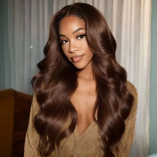 New In| UNice Glueless Auburn Brown Loose Wave Wig with Drawstring Pre Cut 13x4 HD Lace Frontal Human Hair Wigs Natural Haieline for Beginners Friendly #, Wigs Human Hair, Glueless Wigs Human Hair