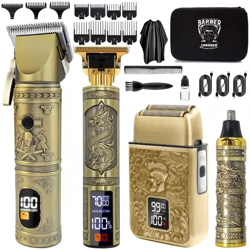 Professional Hair Clipper Kit, 1 Set Electric Hair Trimmer with Limited Comb & Storage Bag & Cleaning Brush, Great for Men Stylists Barber Barbershop, Cordless Barber Clippers, Cordless Hair Clipper