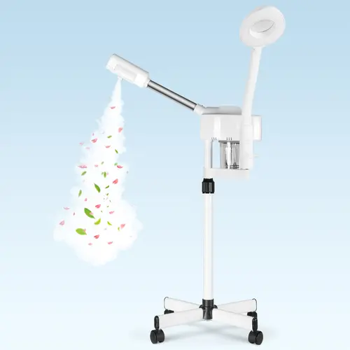 Segawe 2-in-1 Luxury Facial Cleansing Instrument - Adult Home Spa Selfcare Device with Facial Steamer, 5X Magnifying Lamp, Stainless Steel Tool, Ozone Mist, LED Light, Table Fixing Clamp for Radiant Skin, Skin Detox, Acne Care, Pore Cleansing, Acne Prone