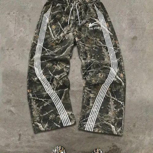 Men's Camo Print Straight Leg Casual Style Sweatpants, Regular Fit Casual Street Comfy Breathable Camo Print Pants for Daily Wear, Men's Bottoms for Summer, Trouser, Camouflage Sweatpants