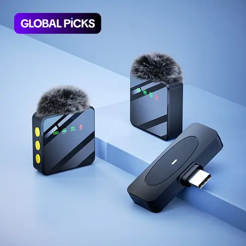 Wireless Magnetic Lavalier Microphone, Wireless Mics, USB-Rechargeable Clip-On Lapel Mic for Video Recording, Teaching, Interviews, Podcasts, Conferences, and Vlogs #GLOBAL PICKS
