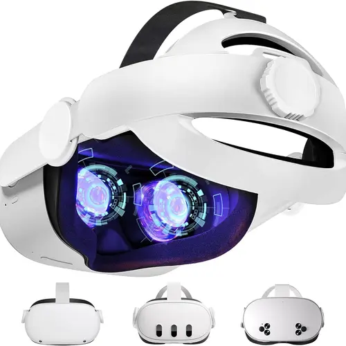 @STELLAR 3-in-1 Adjustable Halo Head Mount - Comfort-Enhanced Accessory, Elite Replacement for Meta Oculus Quest 2/3/3s, Fit for Gaming, VR Goggles, Portable Head-Mounted VR Devices