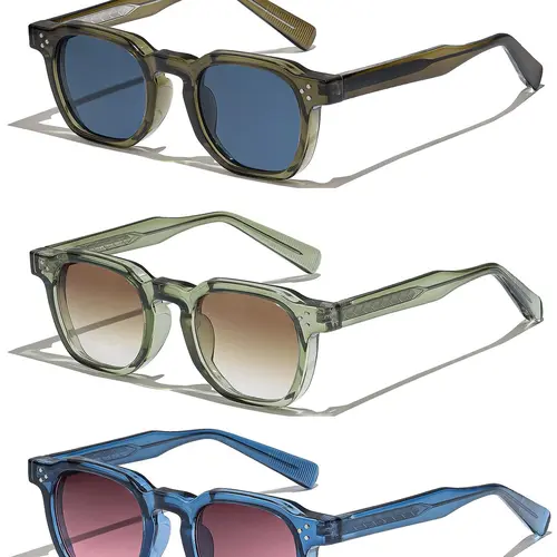 CATERSIDE 1/2/3 Counts Vintage Set, Fashionable Multifunctional Frame, Ideal for Outdoor Sports, Travel, Driving, Beach, Street Style, Stylish Sunglasses