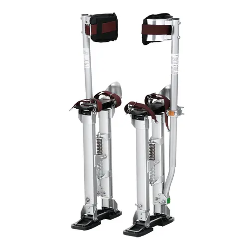 【Summerfinds】VEVOR Drywall Stilts 18''-30'' Adjustable Aluminum Tool Stilts with Protective Knee PadsDurable and Non-slip Work Stilts for Sheetrock PaintingWalkingTapingSilver