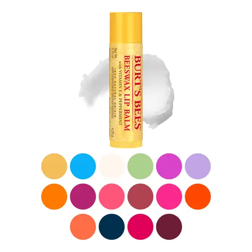 Burt's Bees Beeswax Lip Balm with Vitamin E & Peppermint Oil | 24-Hour Moisturizing Lip Balm for Dry Lips | Multiple Flavors