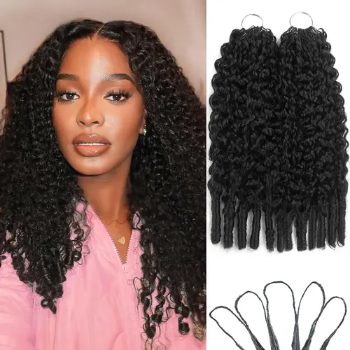 Burmese Curly Crochet Hair For Black Women Curly Feather Crochet Human Hair Pre-Separated Crochet Hair, Time-Saving,Premium Reusable Crochet Human Hair, Natural Black,No Tangle;  Recommend 4 Packs For A Full Head.