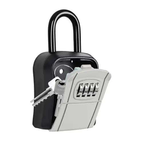 Portable Key Lock Box - Secure Key Holder for Indoor, Outdoor Use, with Portable Safe Use & Safe Storage (1, Grey)
