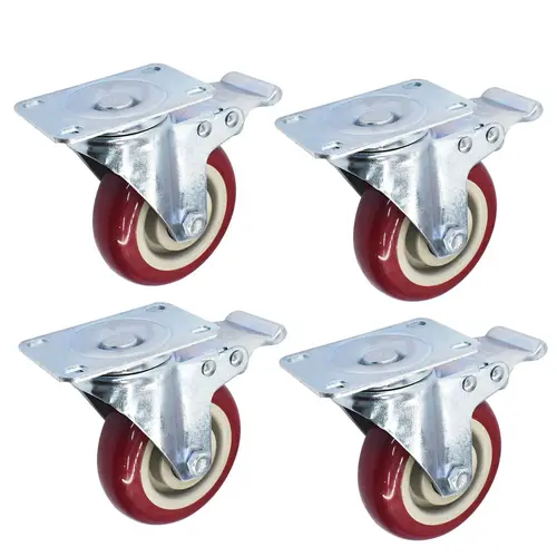 4Pcs 4-In Heavy-Duty Lockable Caster Wheels - 360-Degree Swivel, Built-In Safety Brake, Durable, Noiseless for Furniture Lift Movers & Furniture Sets