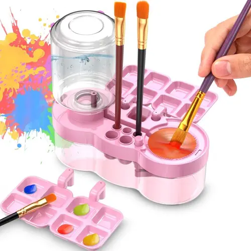 Paint Brush Cleaning Tool Set, Washing Bucket with Painting Palette, Art Supplies for Home School Students, DIY & Teaching Painting Accessories