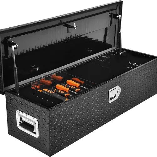 YITAMOTOR Truck Bed Tool Box Heavy Duty Aluminum with Sliding Shelf, Diamond Plate, Chest Storage Organizer with Lock and Keys Durability Tool Box