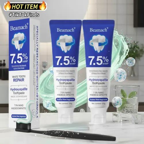Hydroxyapatite Beamach Toothpaste for Enamel Repair & Teeth Whitening Refreshing Flavor Fluoride-Free 4.23oz Gentle Formula for Sensitive Teeth Care summervibes
