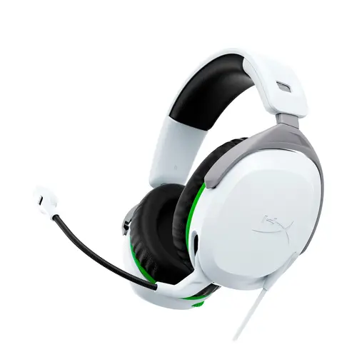 HyperX CloudX Stinger 2 Over Ear Gaming Headphones - Xbox-Licensed Wired Headset with Mic, 50mm Drivers, Memory Foam Comfort, Adjustable Sliders Headband, 90° Rotating Ear Cups, White, 2-Year Warranty