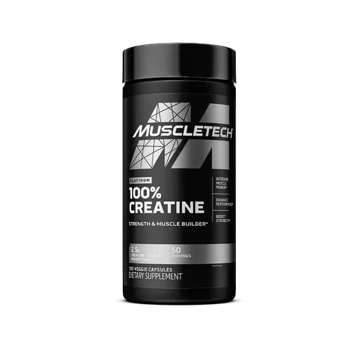 MuscleTech Platinum Creatine Monohydrate Capsules - Creapure Creatine Pre & Post Workout Muscle Strength, Muscle Recovery & Energy Boosting