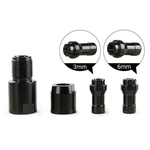 LOZLIN Angle Grinder to Straight Grinder Adapter, 3MM/6MM (1/8"/1/4") Size, 5/8-11 Thread Converter for DeWalt/Makita, Hardware Drill Adapter Connectors Guide Tool Converters for Rotary Bits Power Tools