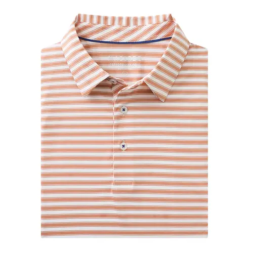 MAELREG Men's Striped Golf Polo Shirt Short Sleeve Moisture Wicking Lightweight Comfortable Performance Collared Casual Athletic Top